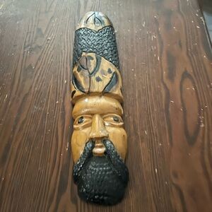 Hand Carved Wooden Bearded Man Fold art Figurine